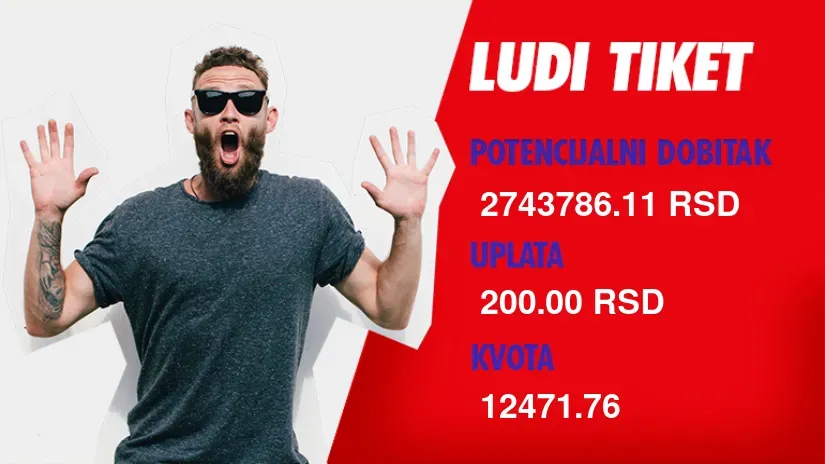LUDI TIKET (-), petak, 2.743.786 dinara: Zavrtelo mu se u glavi zbog ovih prelaza