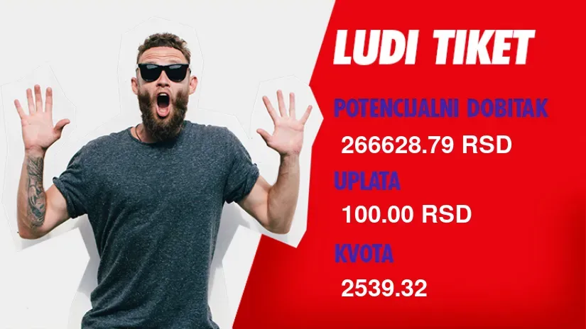 LUDI TIKET (-), četvrtak, 266.628 dinara: Tirol predriblao Novobeograđanina