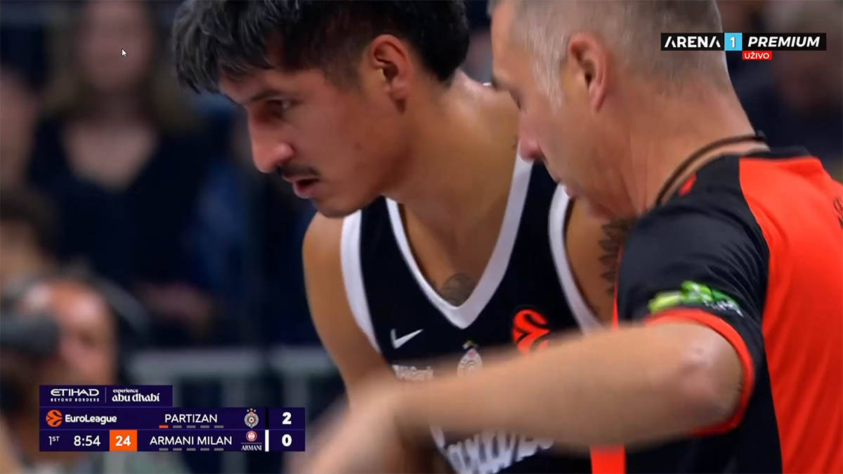 Povredio se Derek Vilis: Katastrofa za Partizan u 2. minutu sezone