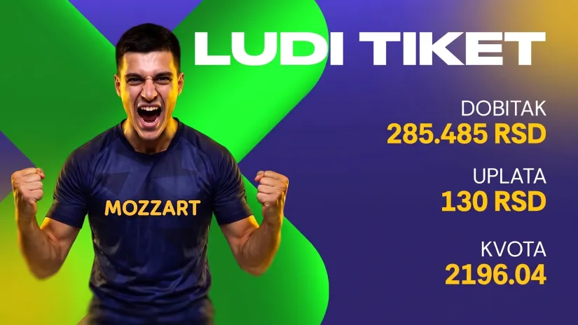 LUDI TIKET, subota, 285.485 dinara: Mataruška banja slavi kvotu 2196.04